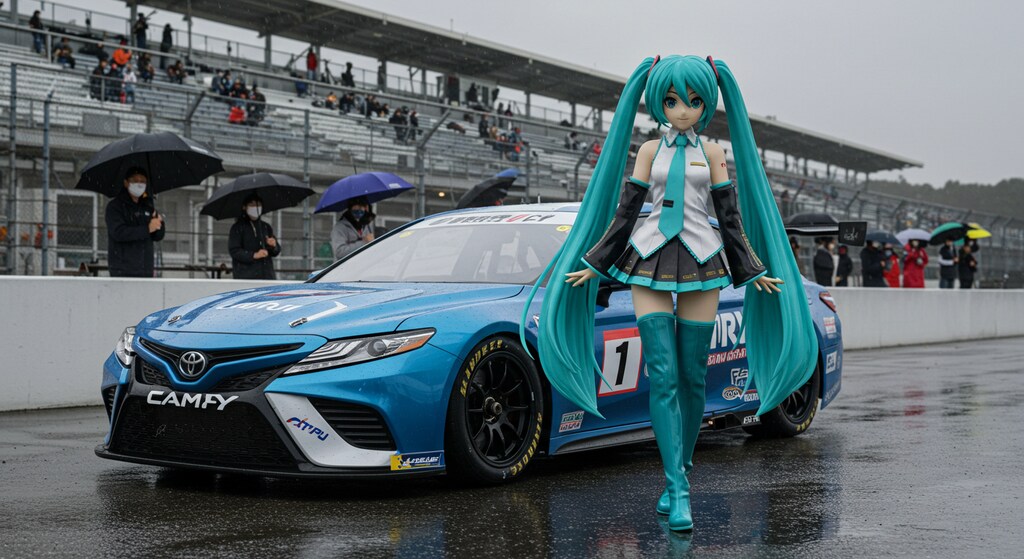 カムリレーシングカーと初音ミク