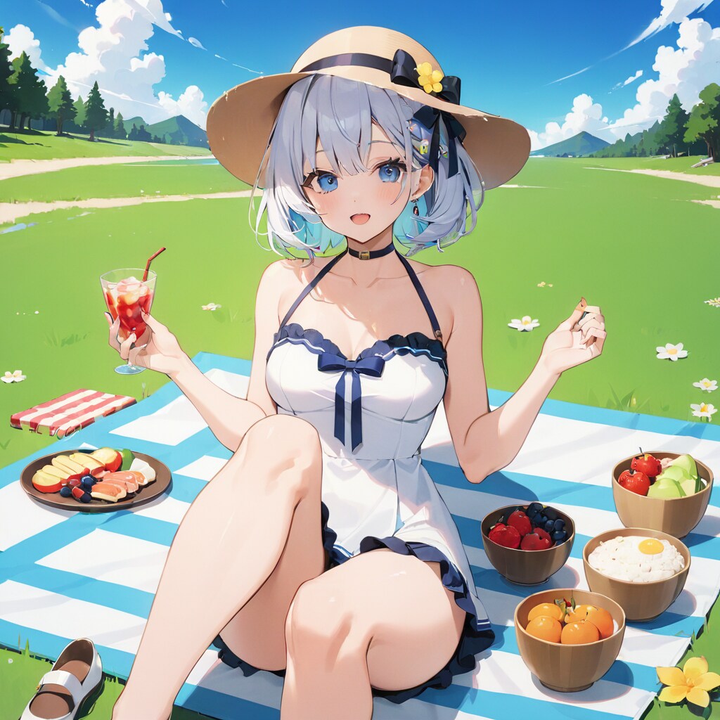 １呪文ピクニックする女の子