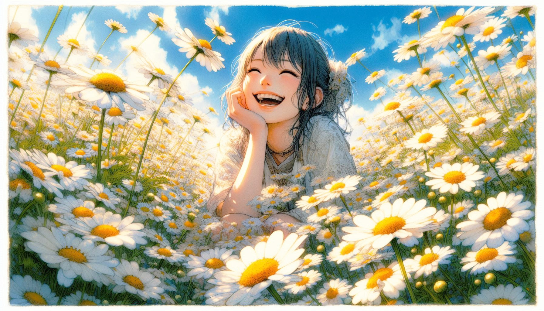誕生花　0601 マトリカリア | の人気AIイラスト・グラビア