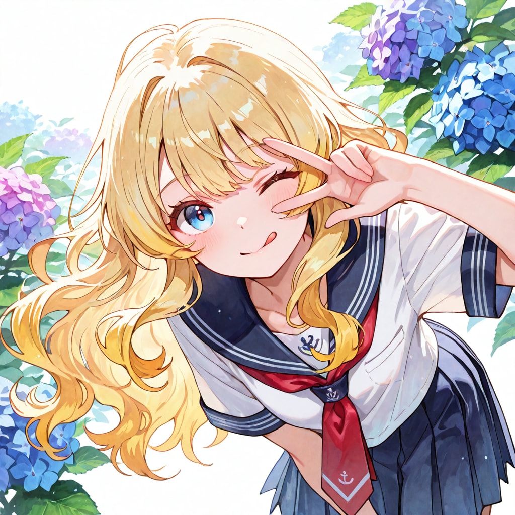 紫陽花フレームのデコレーションフォト