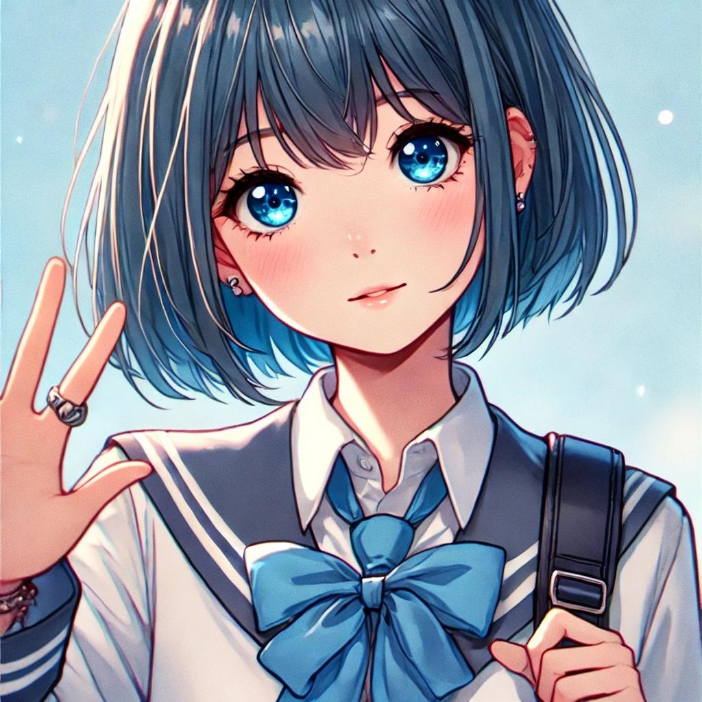 Dalle青髪ボブ子 | の人気AIイラスト・グラビア