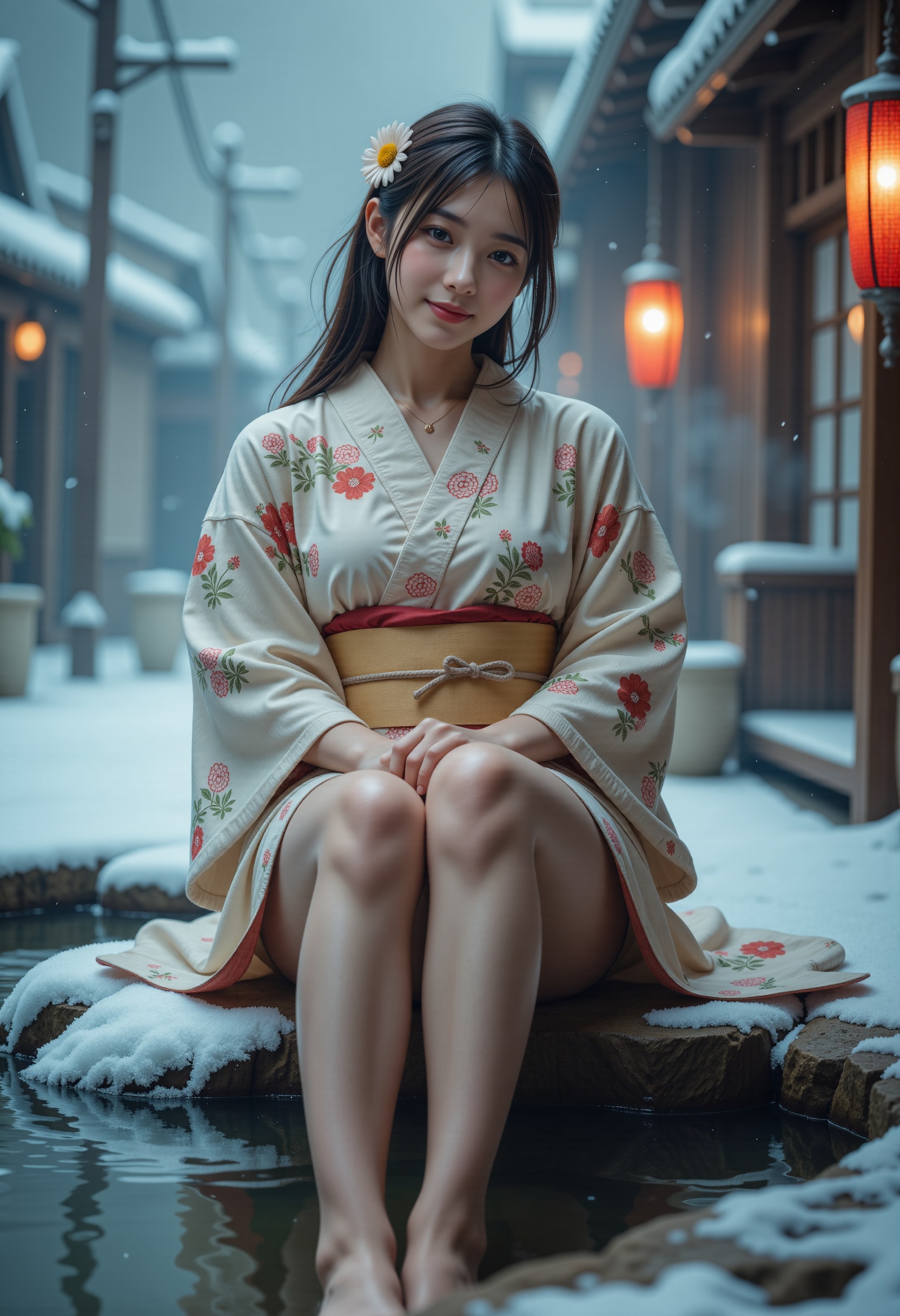 冬の足湯