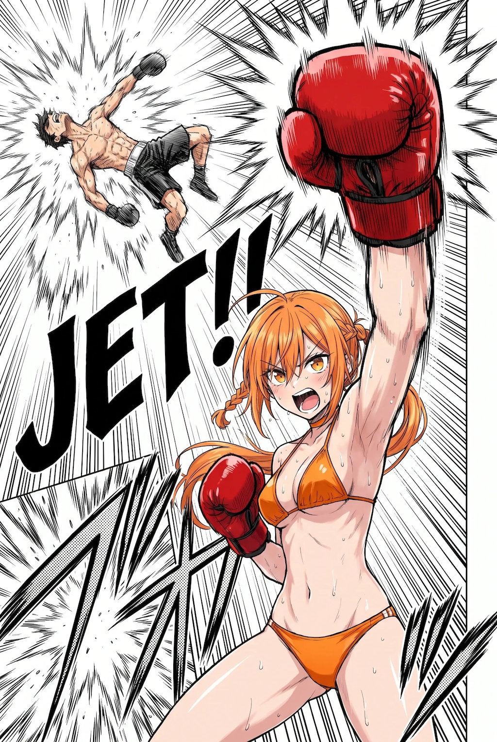 JETアッパーを放つ目隠れちゃん☆