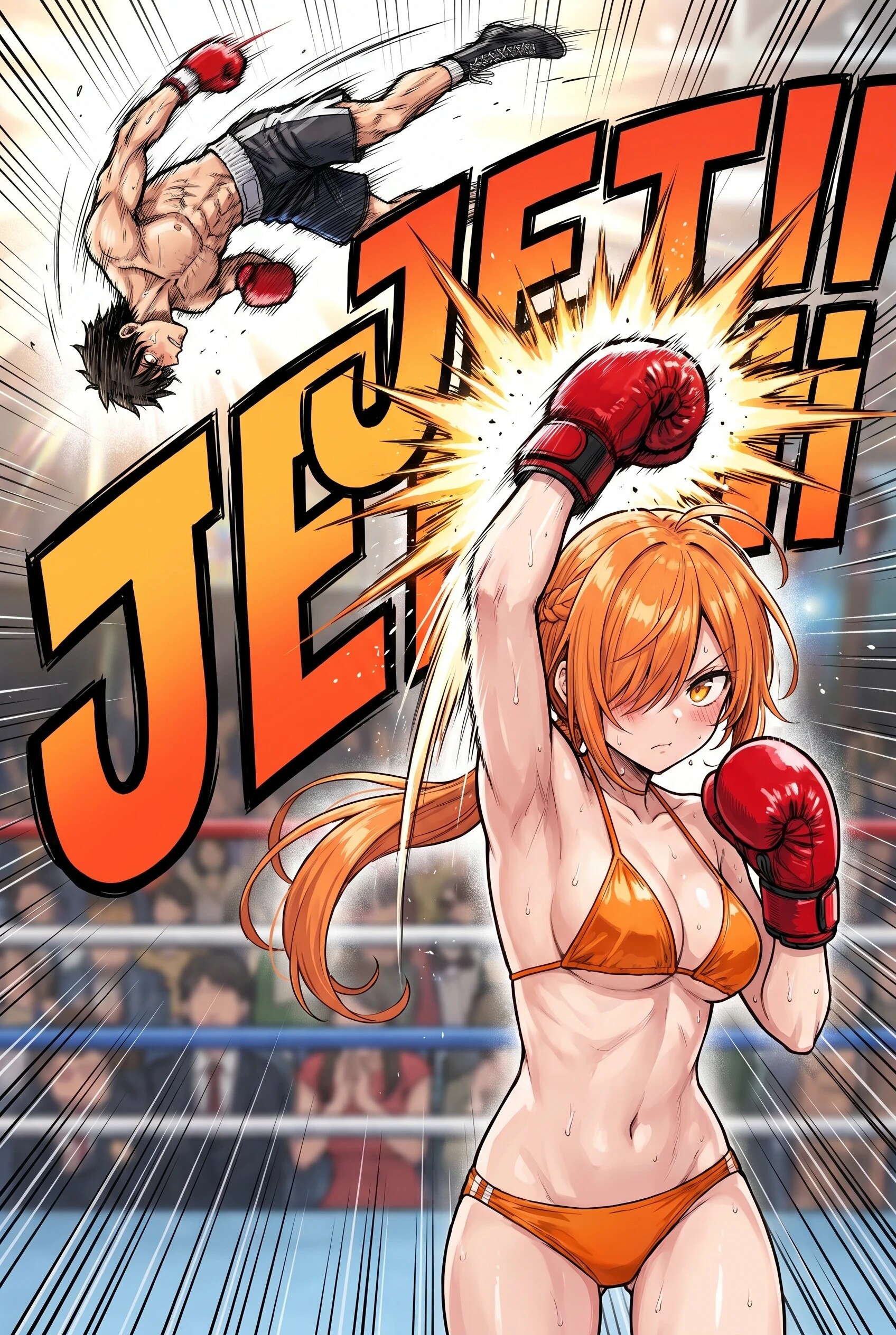 JETアッパーを放つ目隠れちゃん☆
