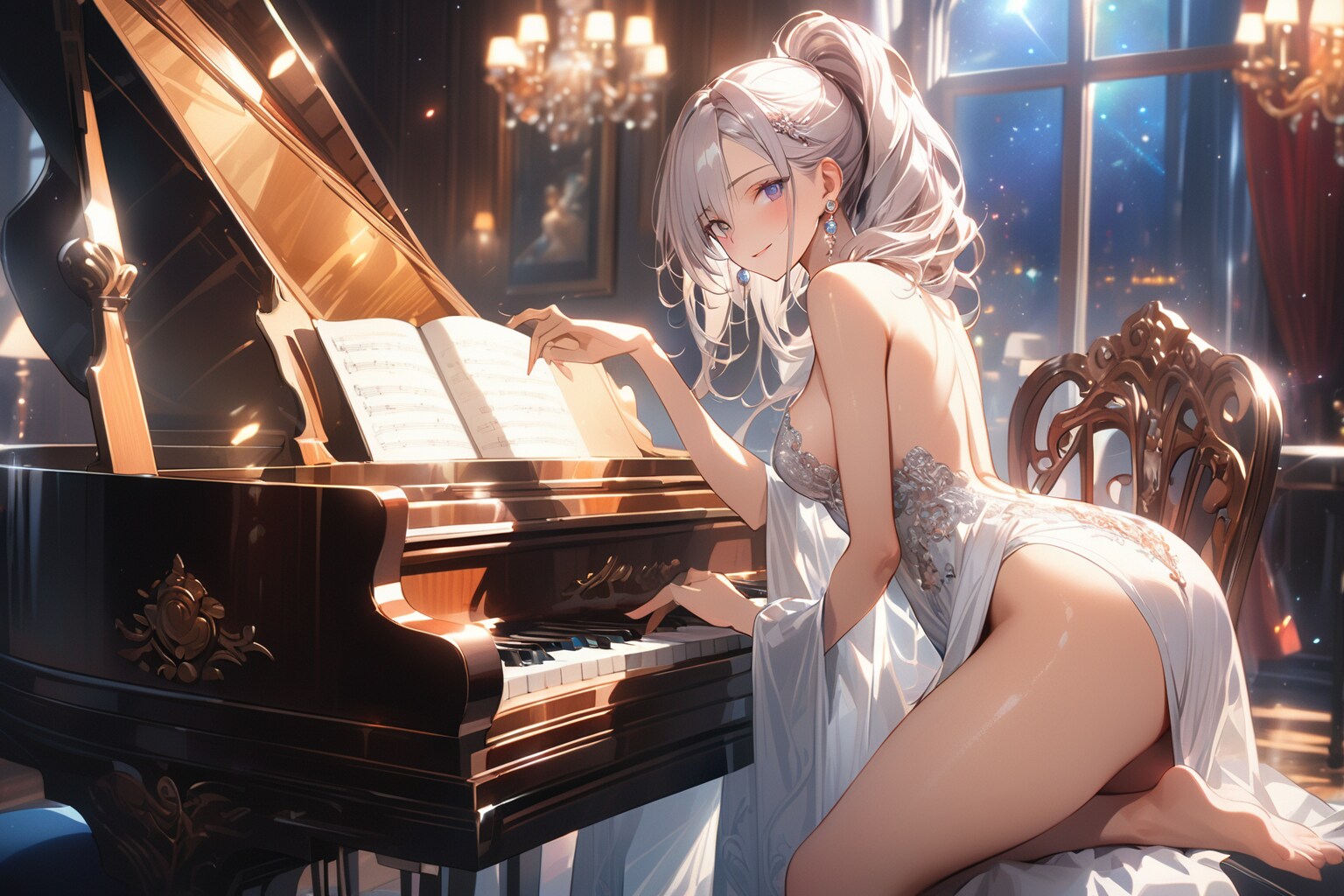 【習作】ピアノと女性　ーその２ー