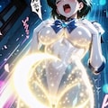 （ハイレグ偽マーキュリー💕消滅パラパラ疑似アニメ♪）妖魔マーキュリー！・・ムーンティアラ・アクションをくらい断末魔の叫びと共に消滅💦 8枚目