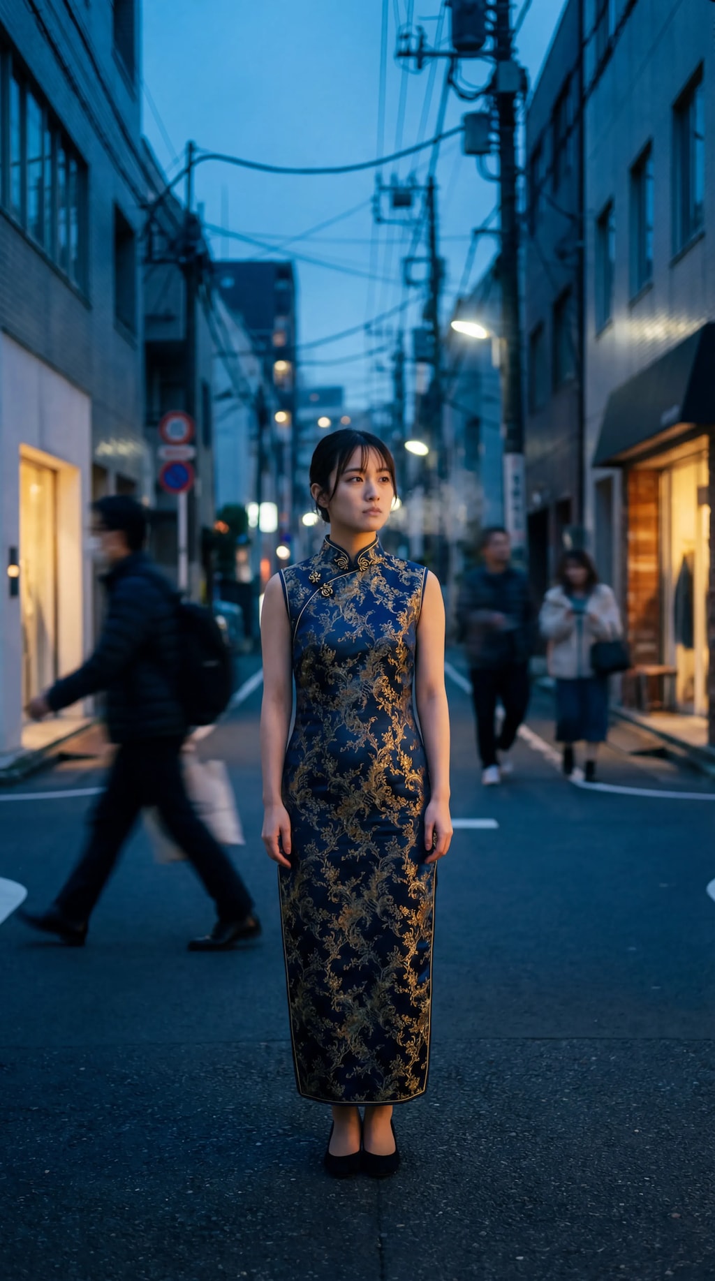 Gilded Silk in the Blue Hour