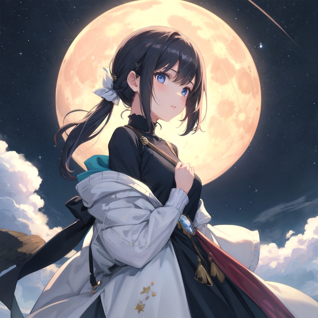A girl with Moon