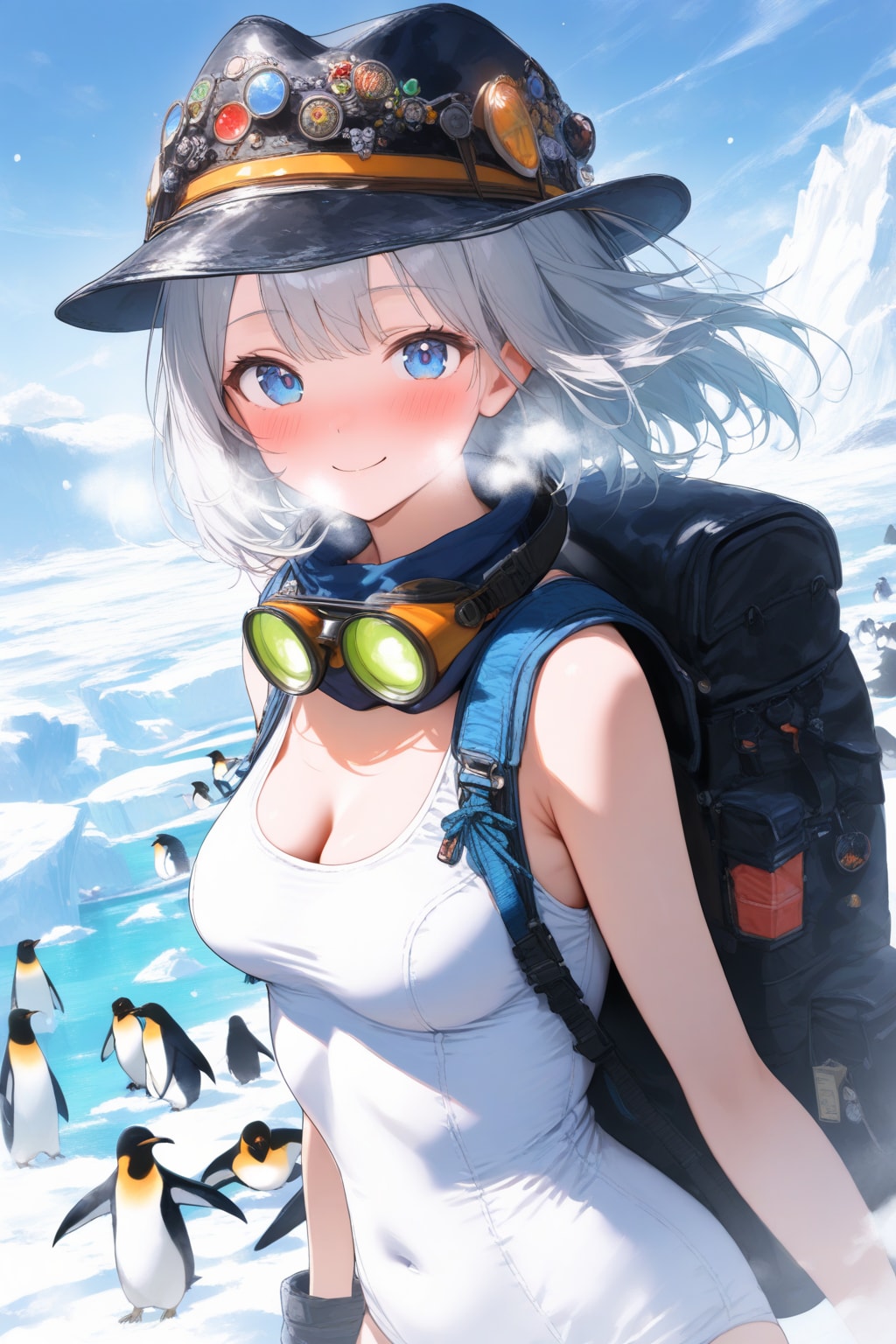 スク水探検隊、南極まで来ちゃう