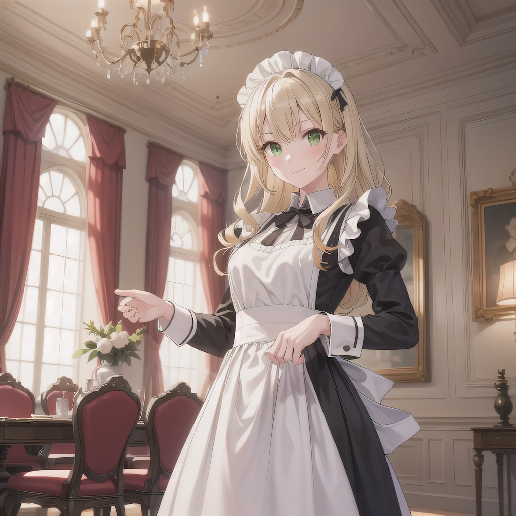 金髪ロングでメイド服の少女１５