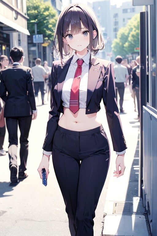 へそ出しOL