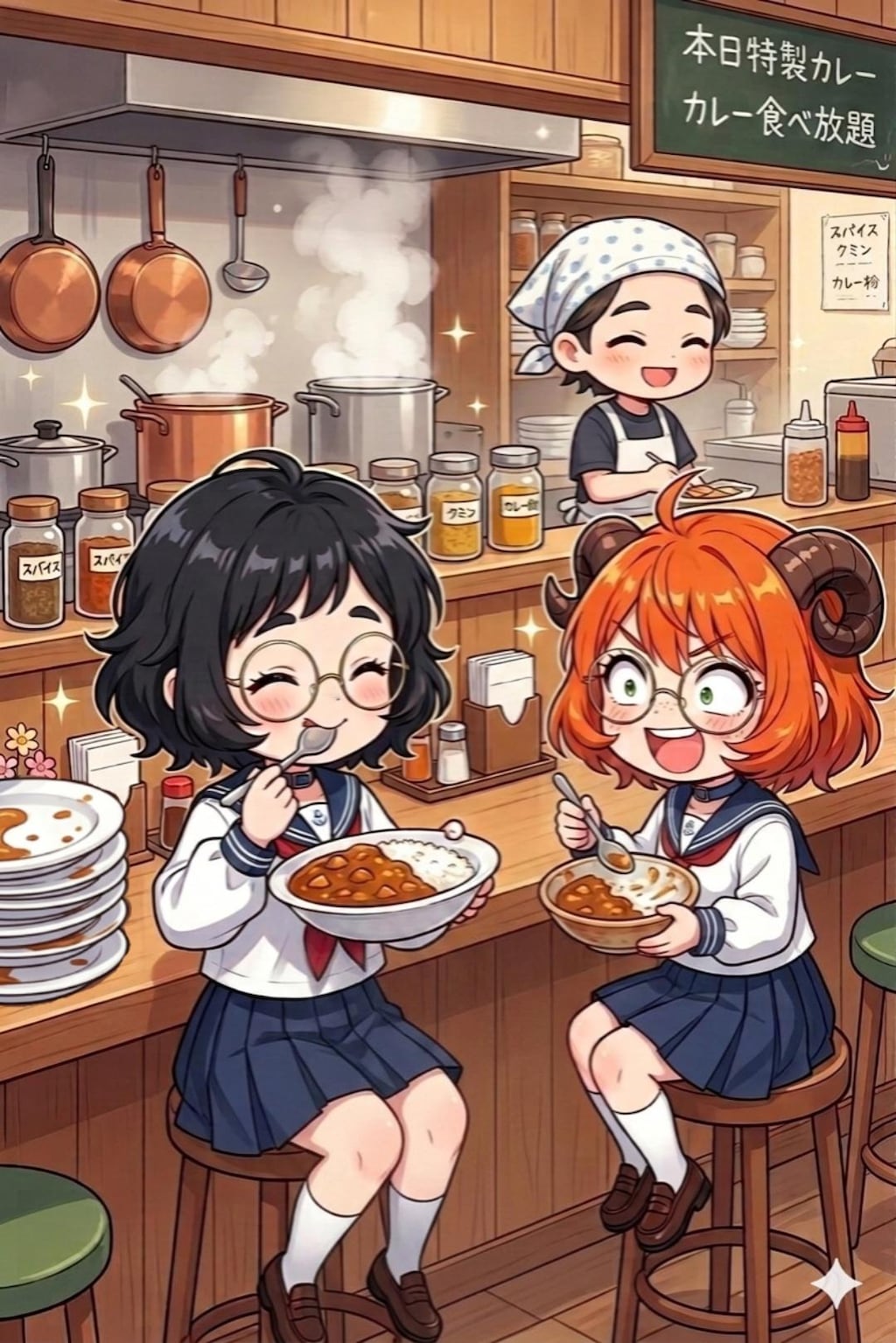 カレー専門店に来た2人
