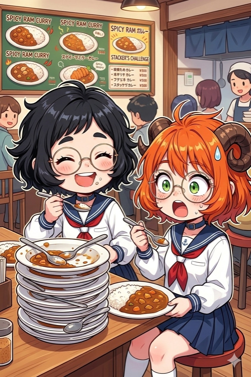 カレー専門店に来た2人