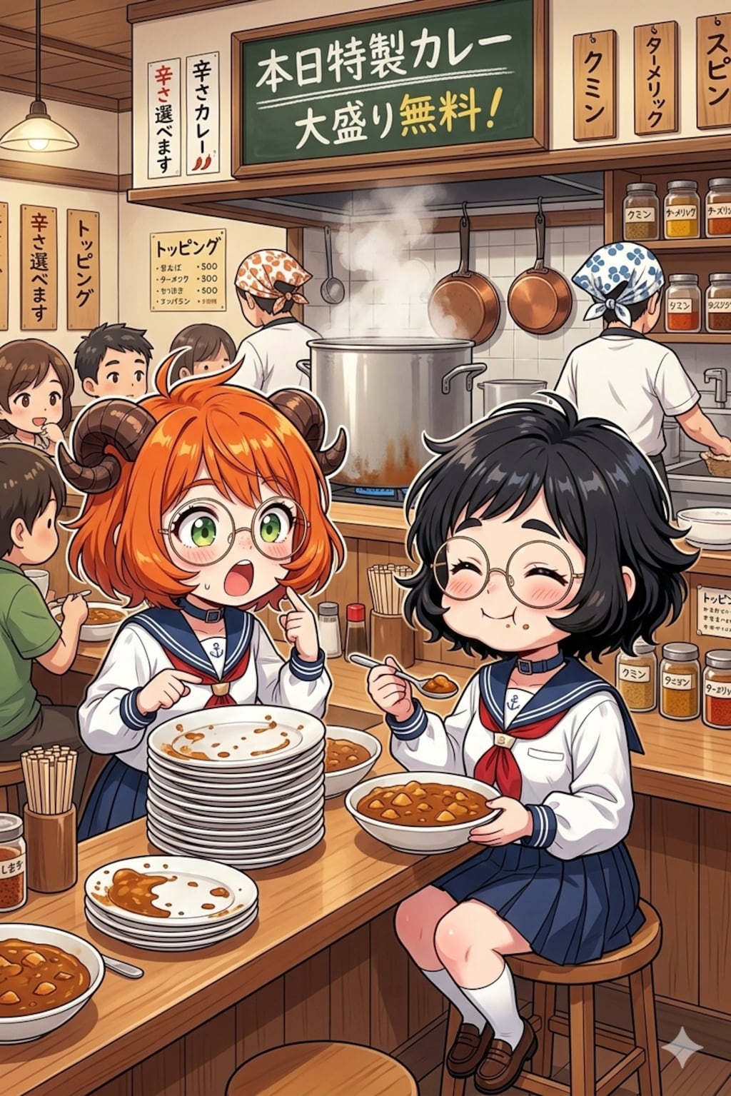 カレー専門店に来た2人