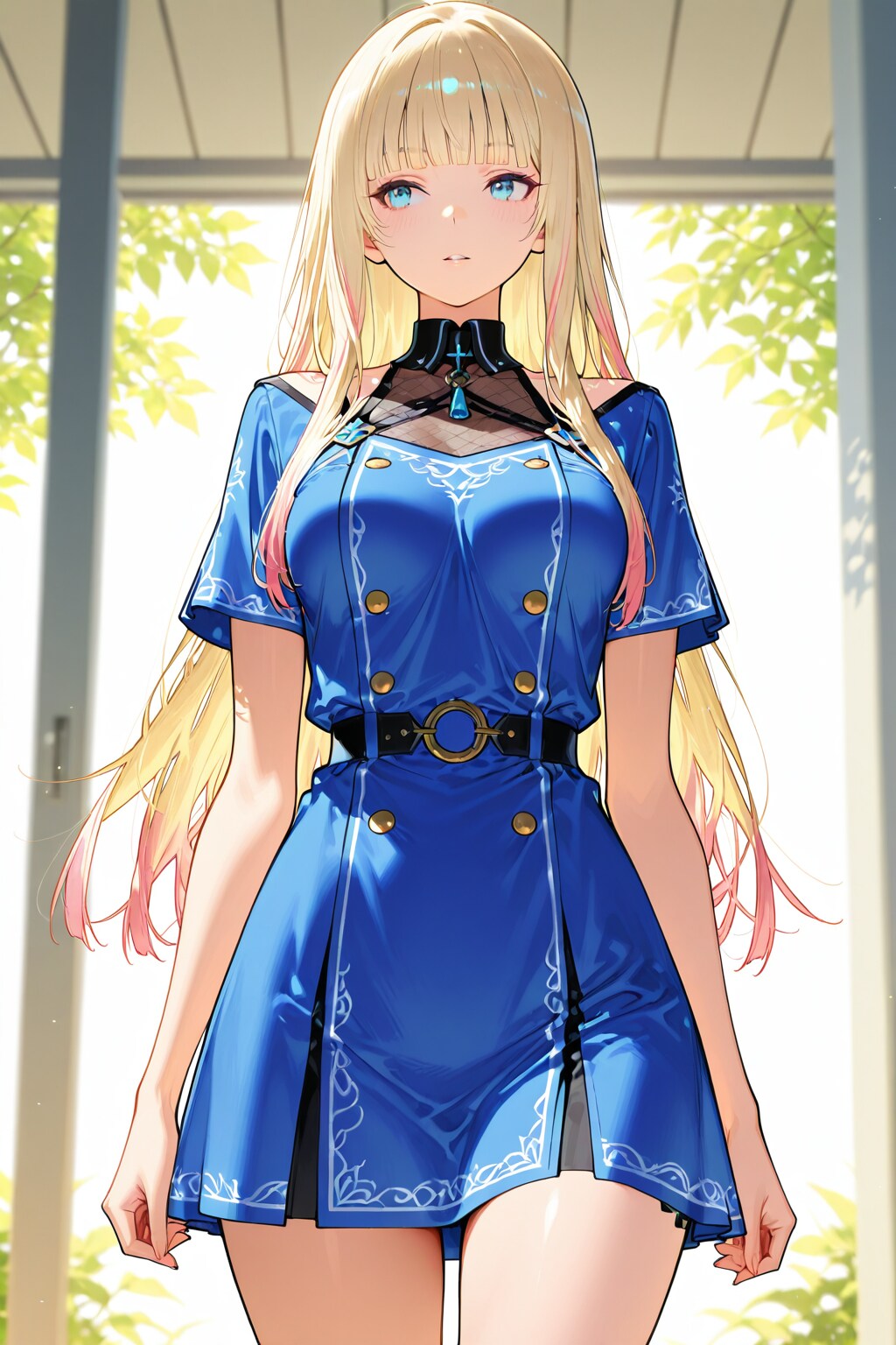 royal blue futuristic tunic