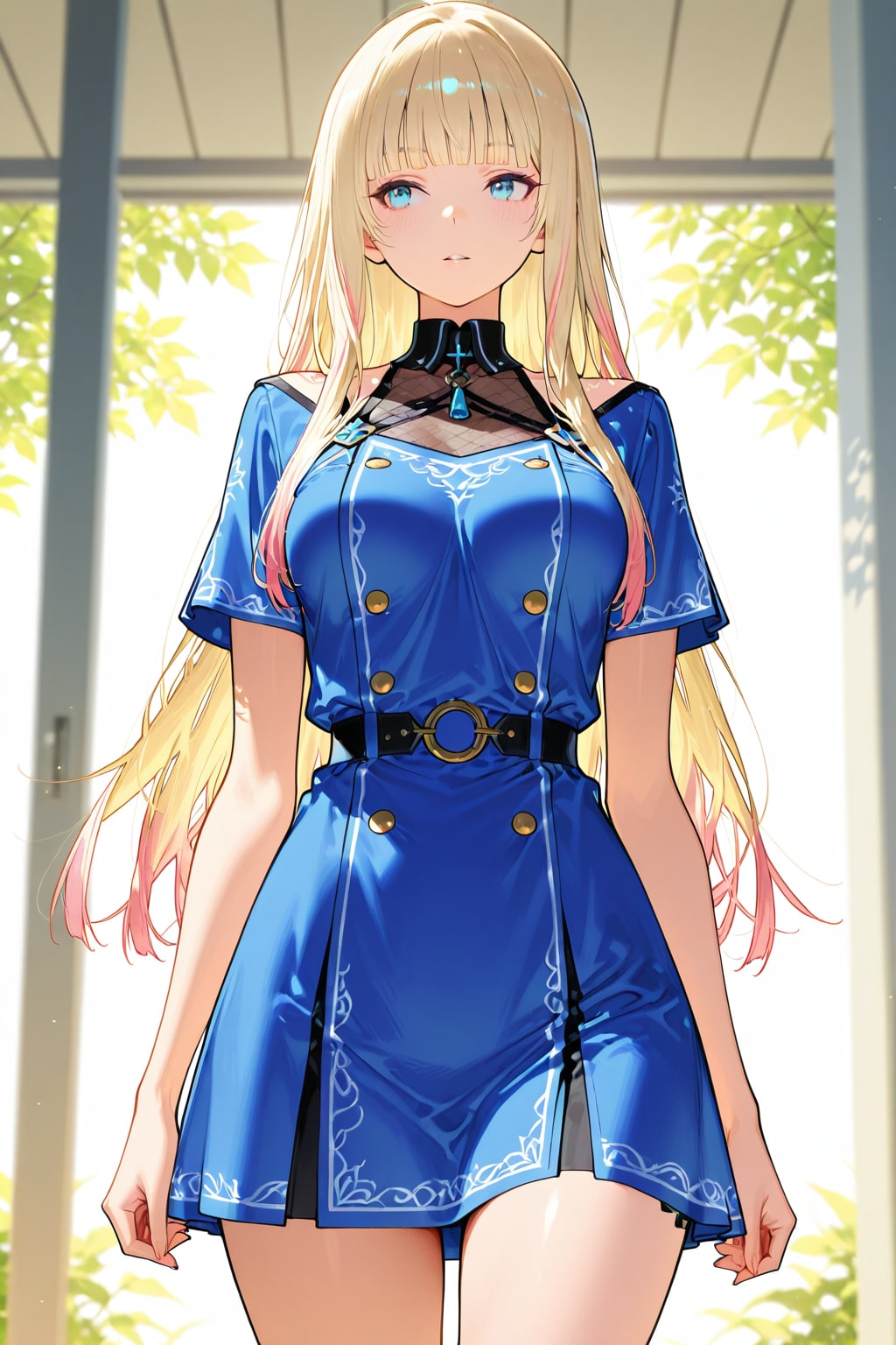 royal blue futuristic tunic