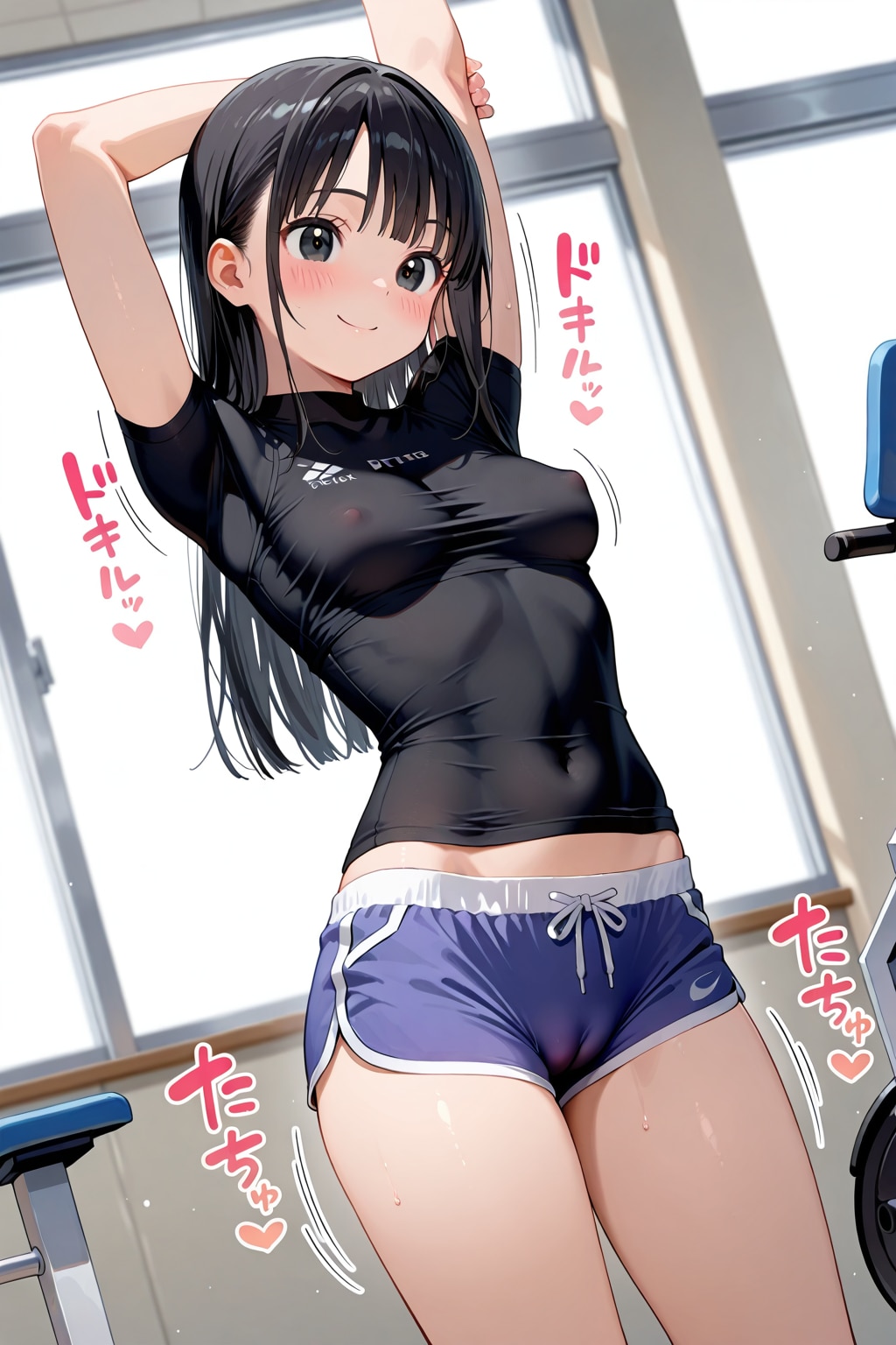 某お嬢さん、トレーニング前にいろいろ準備運動中ｗ