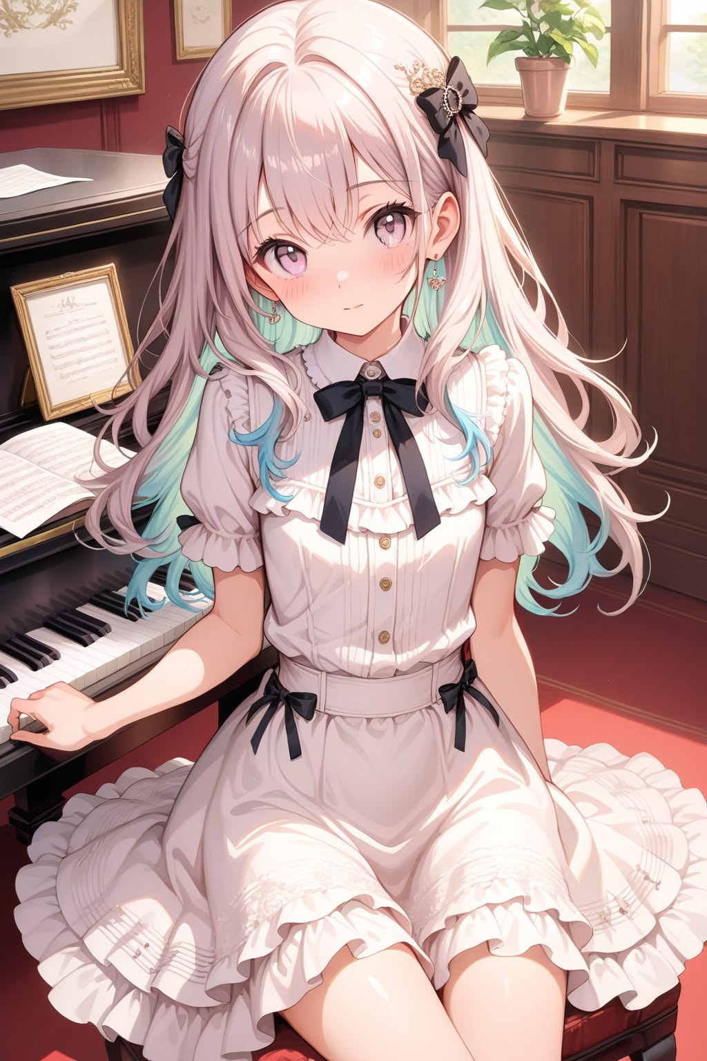 ピアノ少女／LARIMAR | の人気AIイラスト・グラビア