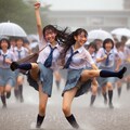 雨でテンション爆上げ! 1枚目