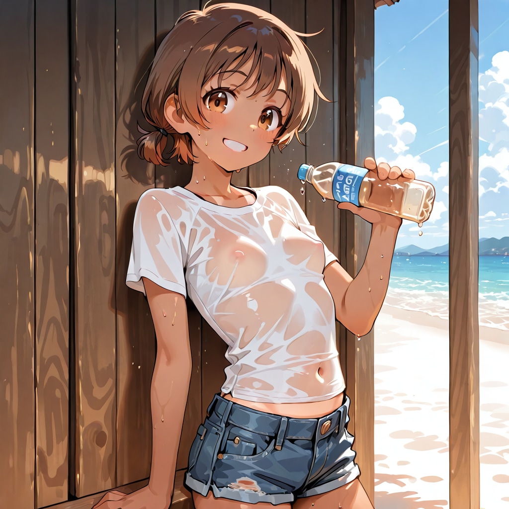 清瀬こむぎと濡れ透けシャツ