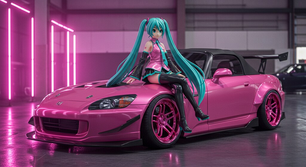 初音ミクとピンクS2000