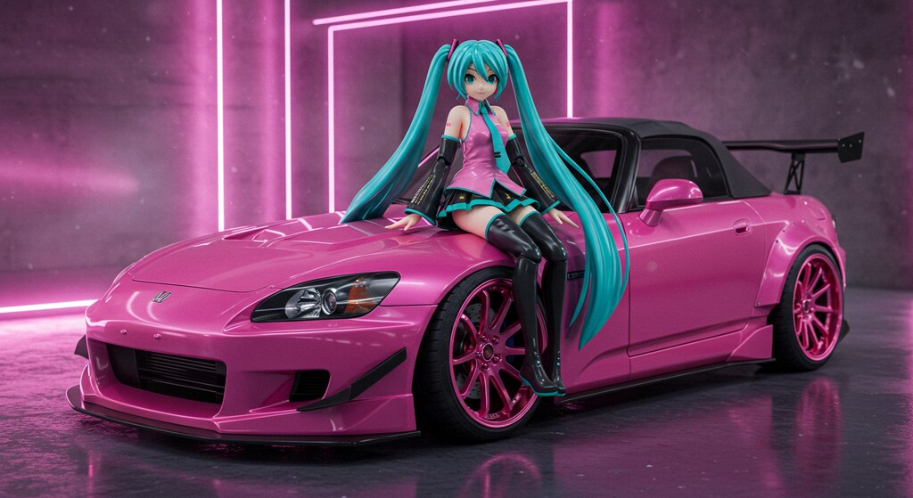 初音ミクとピンクS2000