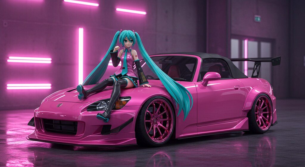 初音ミクとピンクS2000