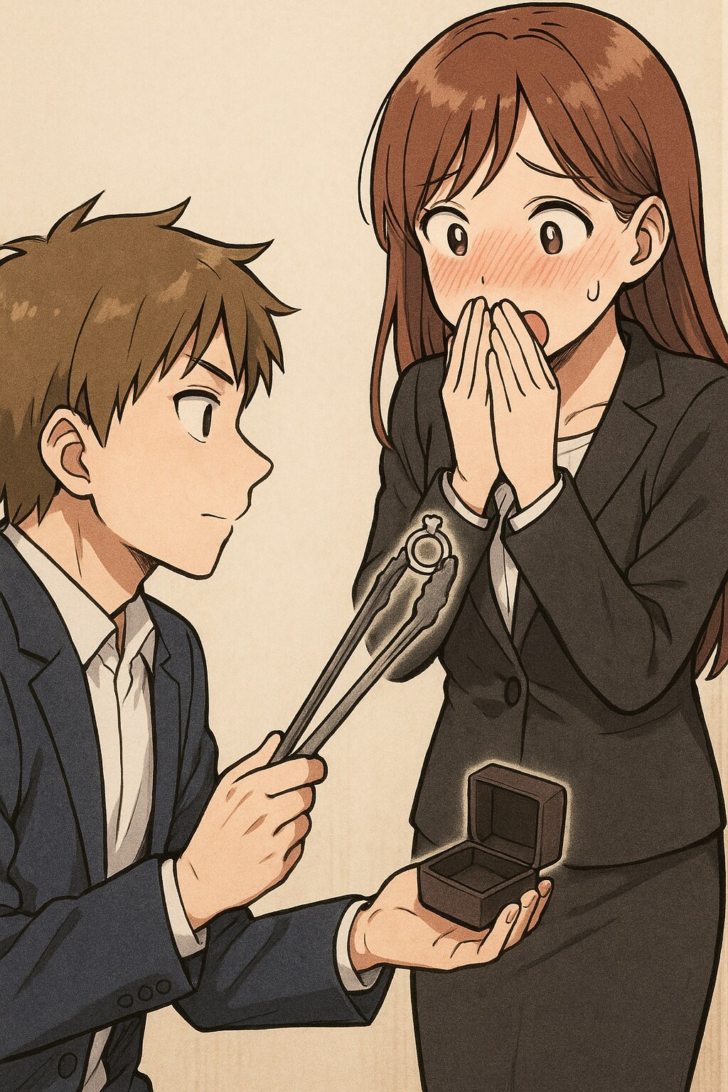 告白の瞬間をトングで