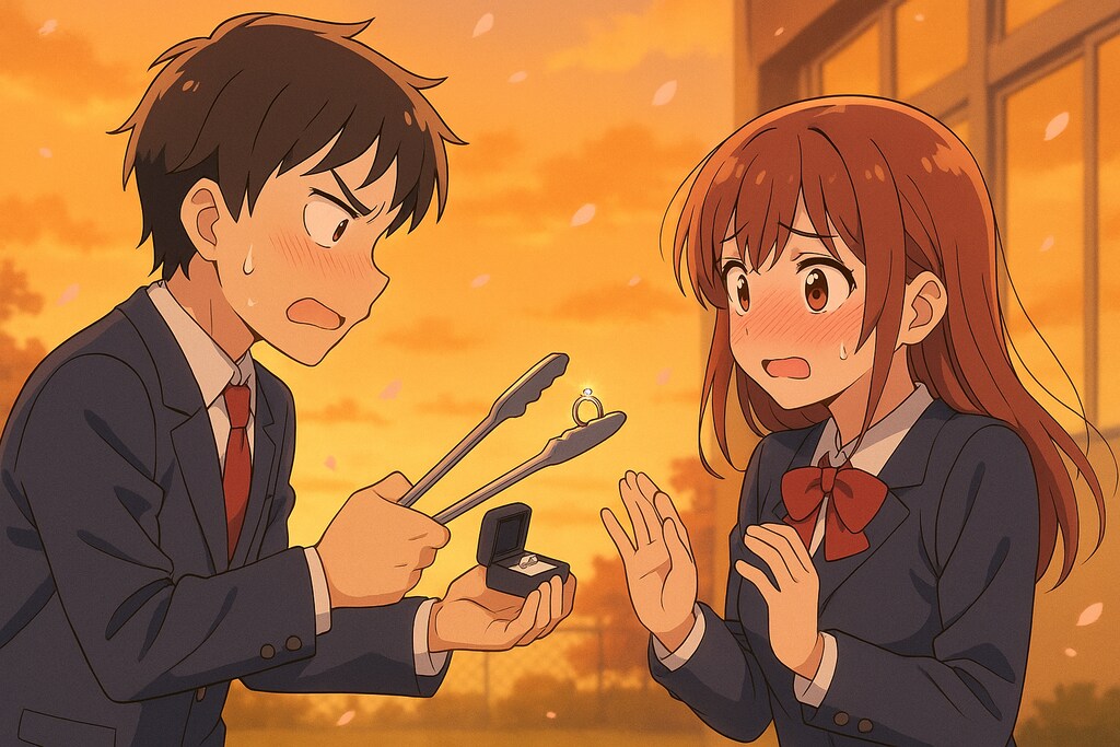 告白の瞬間をトングで