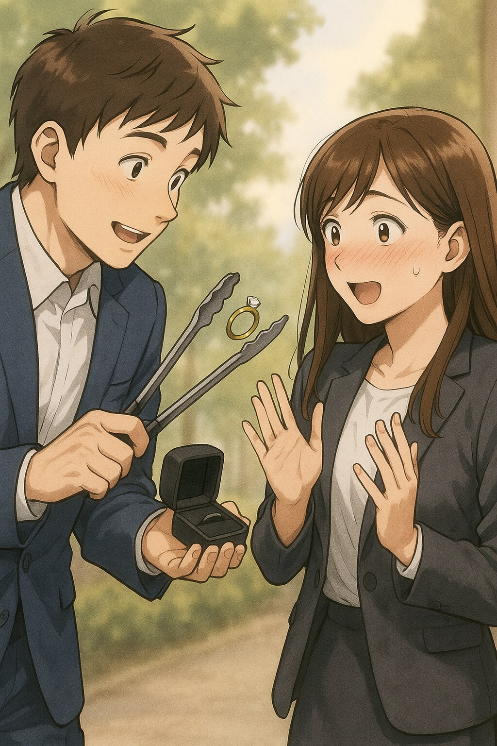 告白の瞬間をトングで