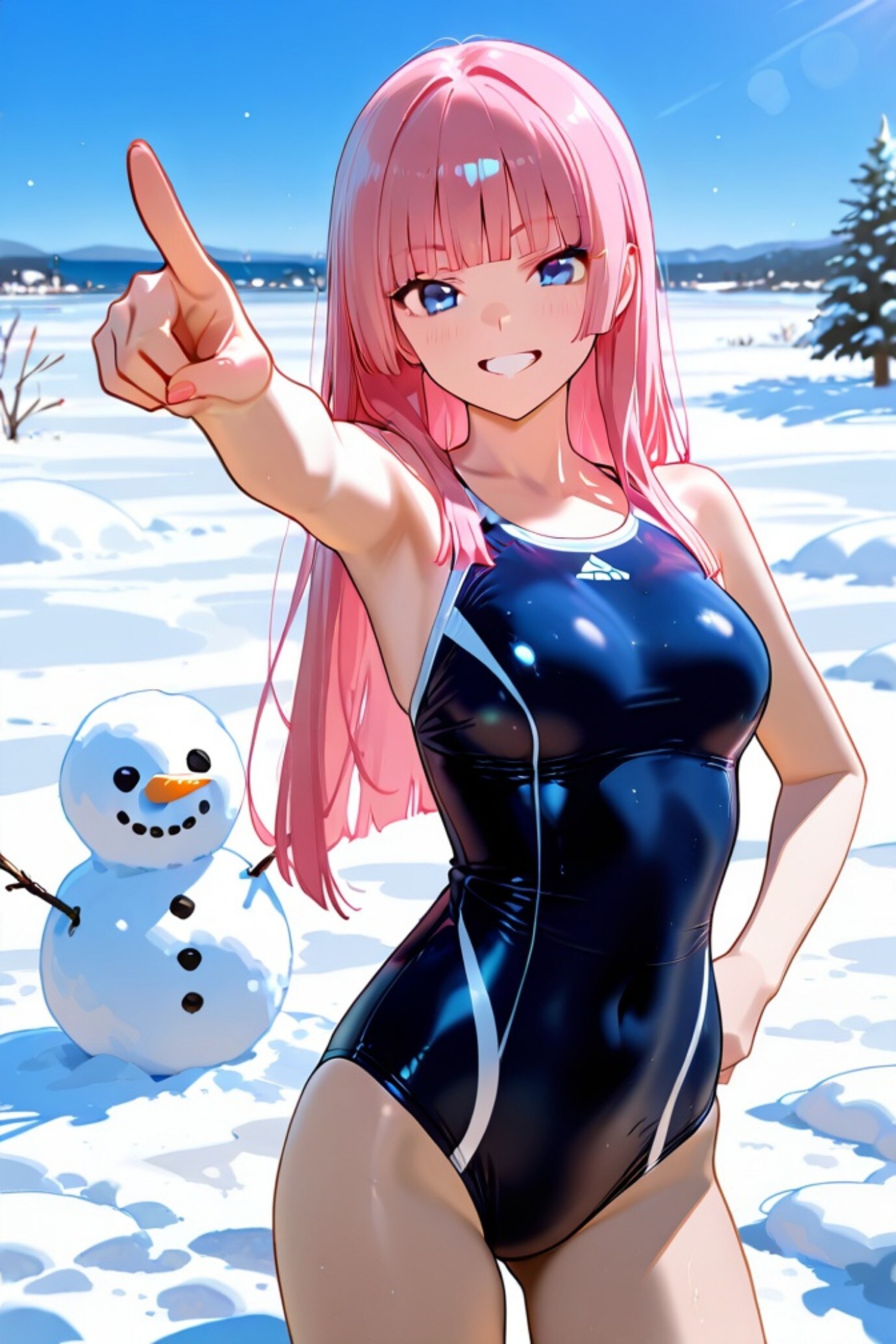 水着のピンク髪ちゃん