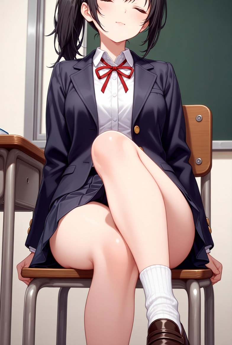 ミニスカート足組み | の人気AIイラスト・グラビア