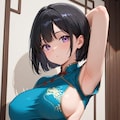 巨乳チャイナドレスちゃんのワキ見せ 4枚目