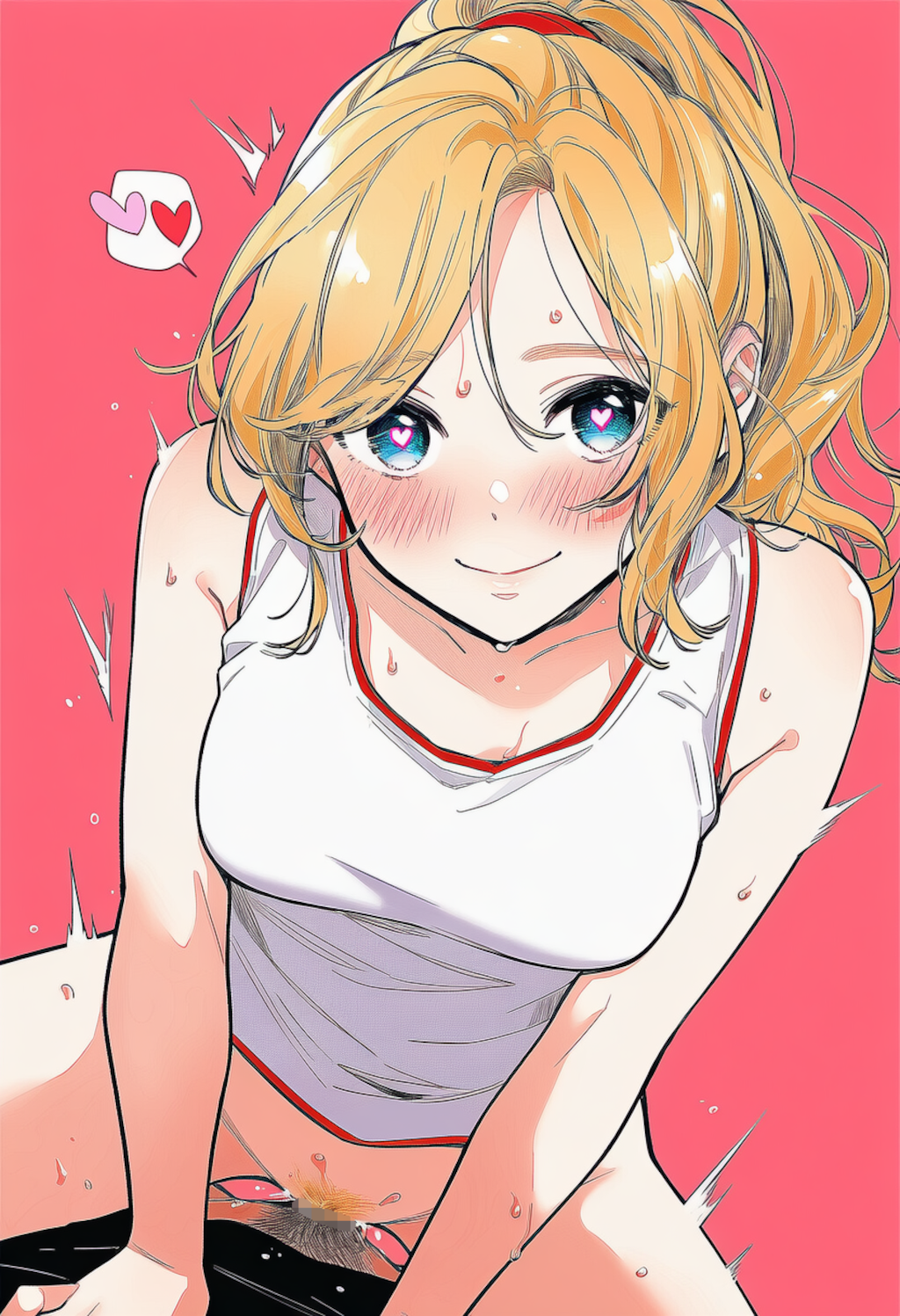 金髪ポニテ