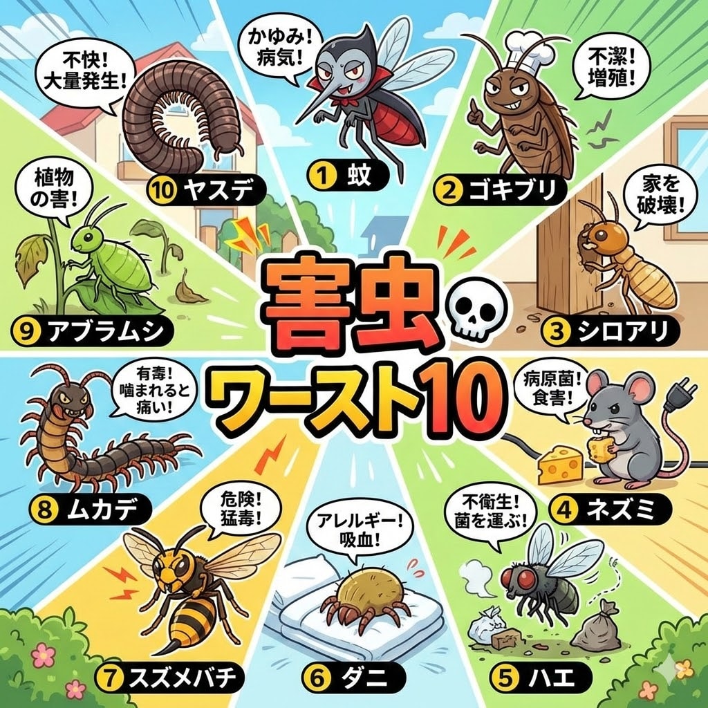 害虫ワースト10 | の人気AIイラスト・グラビア