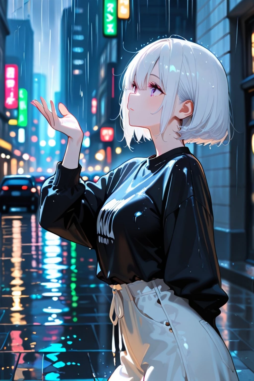 雨と白髪ちゃん