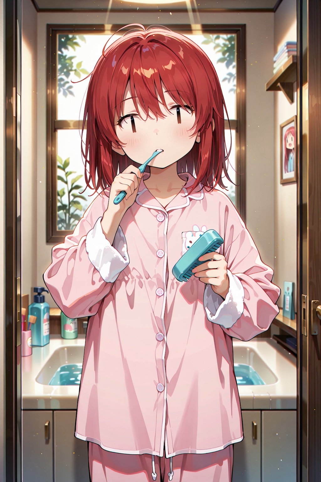 夏休み、起き抜けのジト目先生 Y806