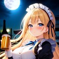 満月とほろ酔いメイドさん 3枚目