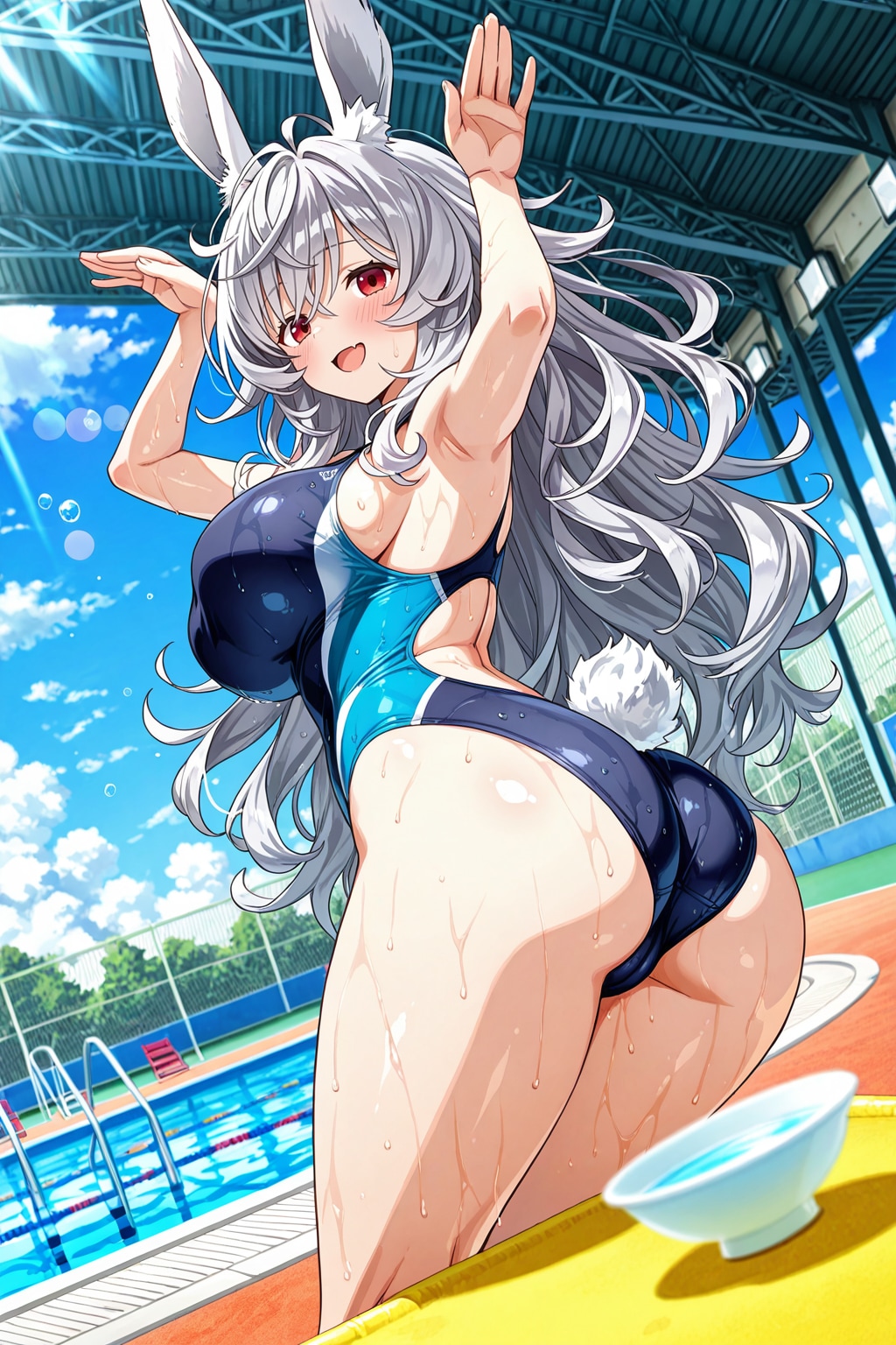 うさぎがぴょん。