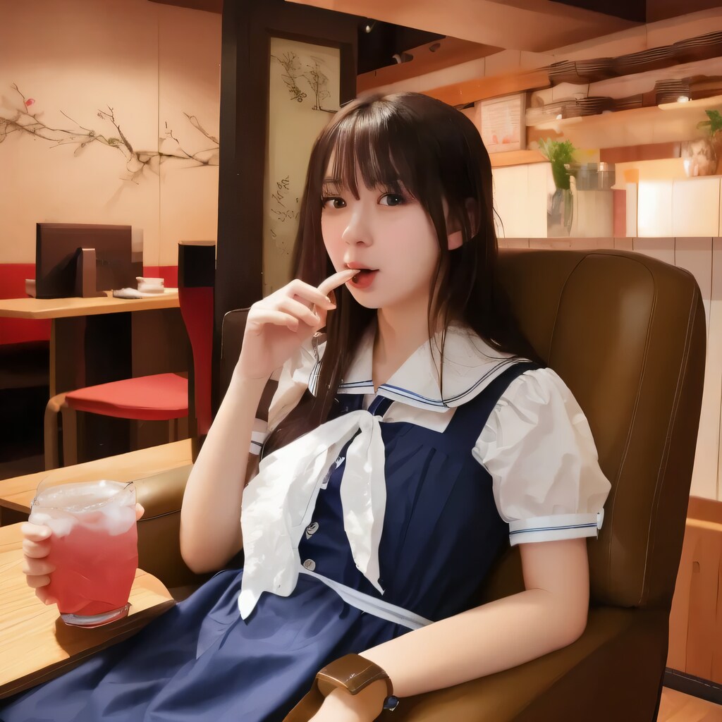 黒髪ロングで漫画喫茶の美女２１