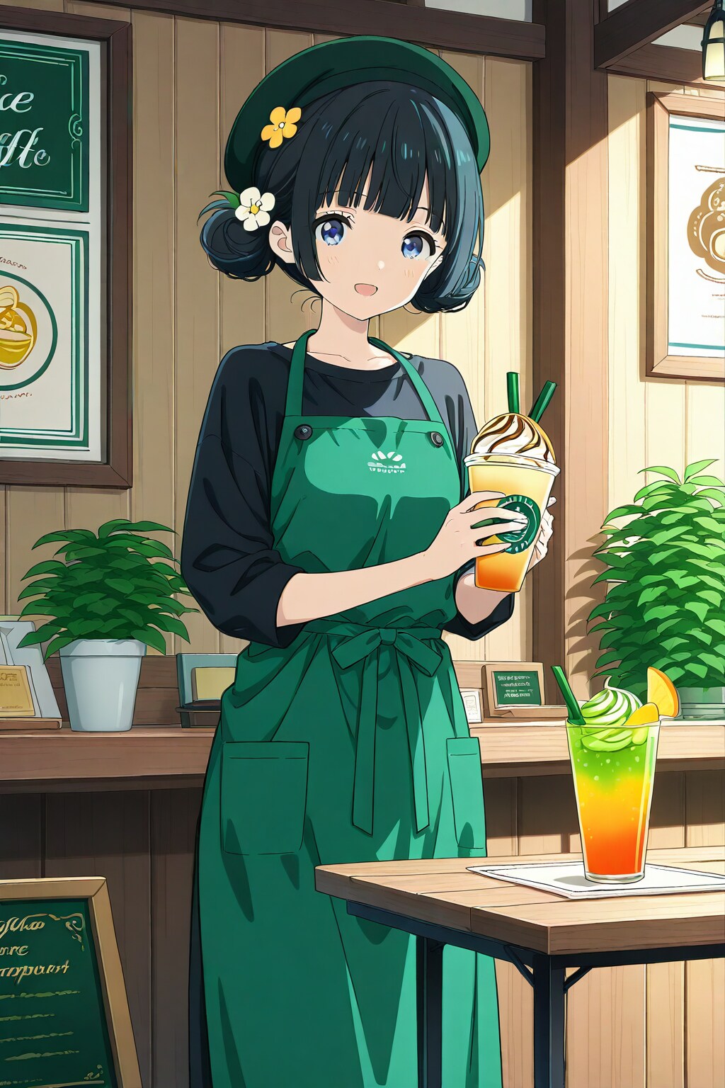 カフェ店員なおだんごちゃん🥰🍡✨ | の人気AIイラスト・グラビア