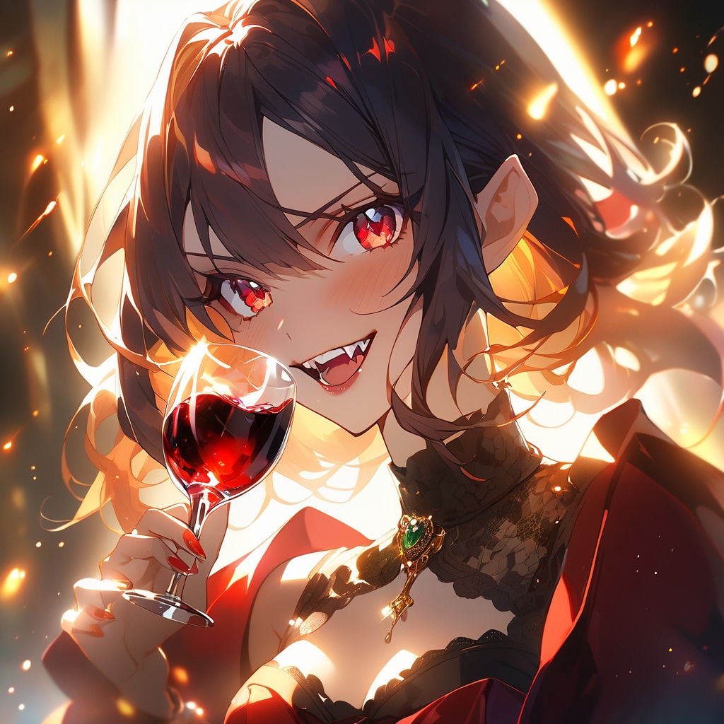 ヴァンパイアさん+光のパーティクル