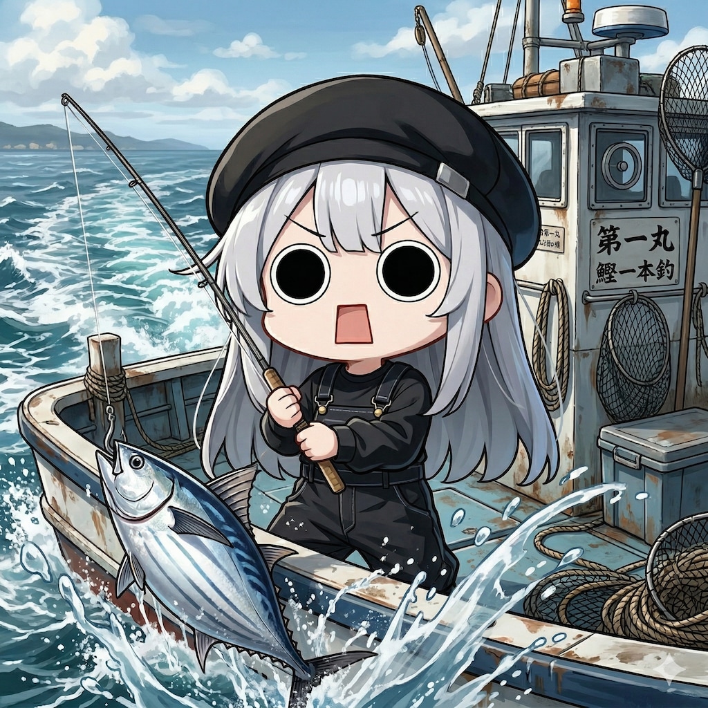 水産デーで漁に出るえらいこっちゃ嬢