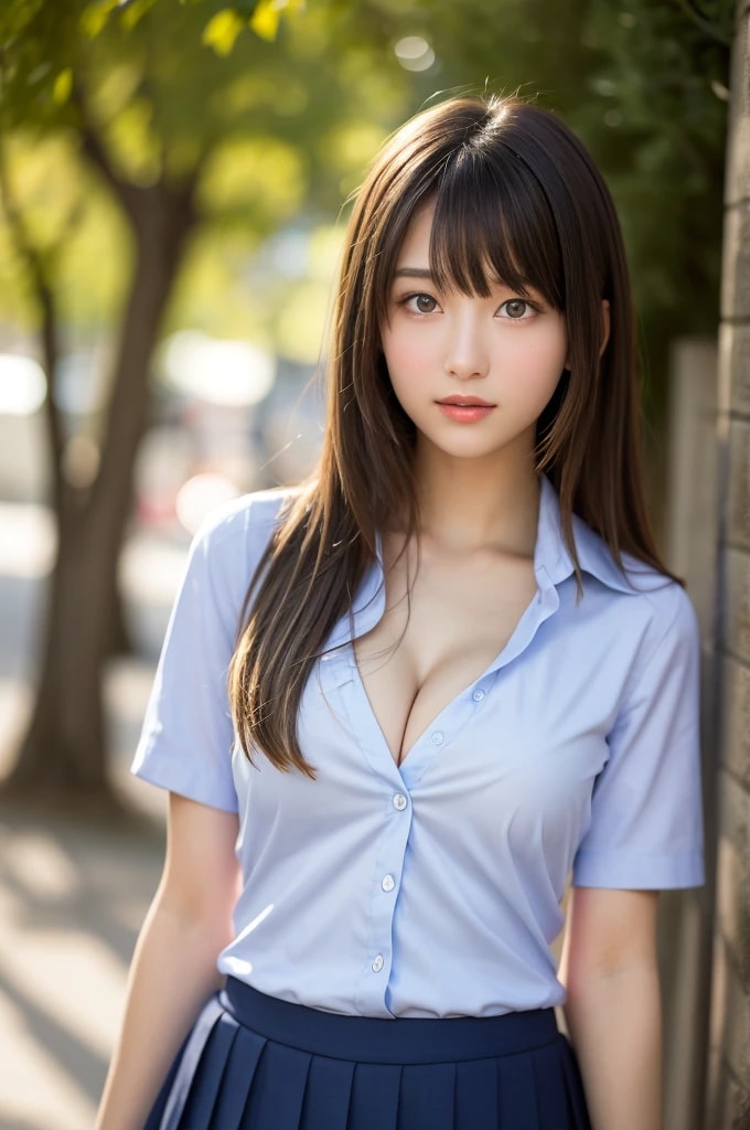 制服の胸のボタンを下級生達にねだられ♪#02