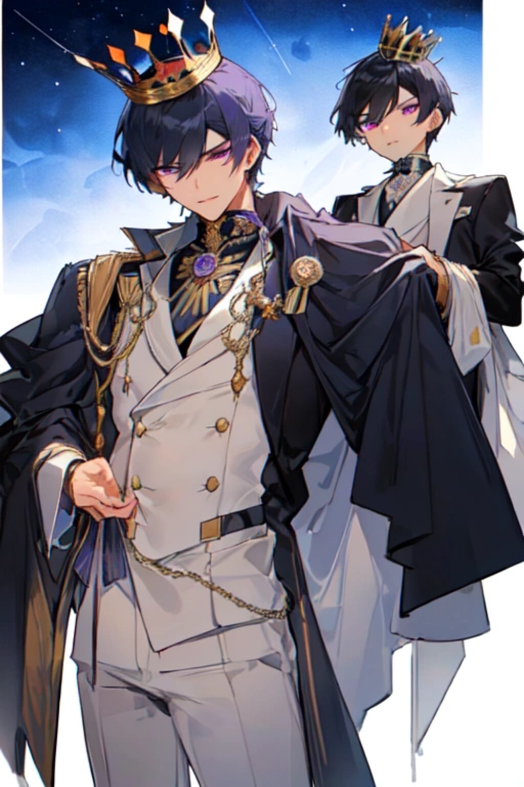 王冠をかぶった、黒髪短髪男性★その8(4枚)