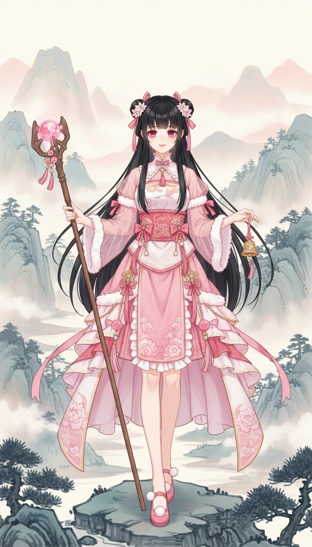 霧繞巖巔の桃源