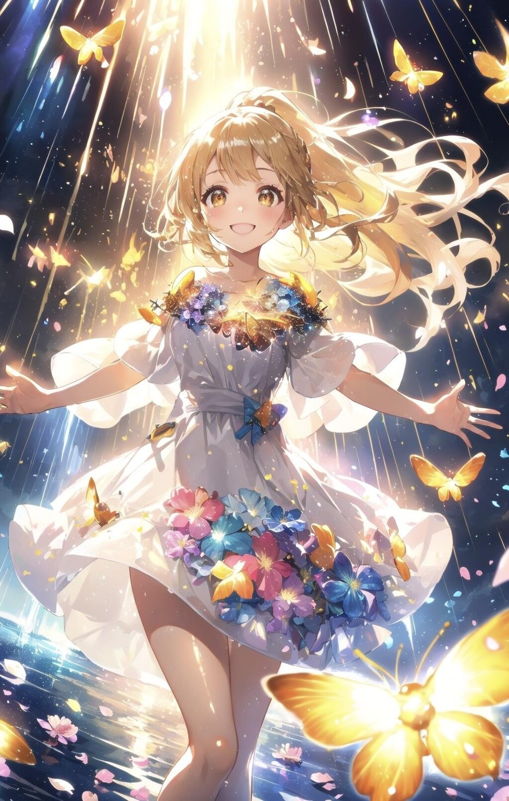 光りのシャワーを浴びるうちのお嬢さま