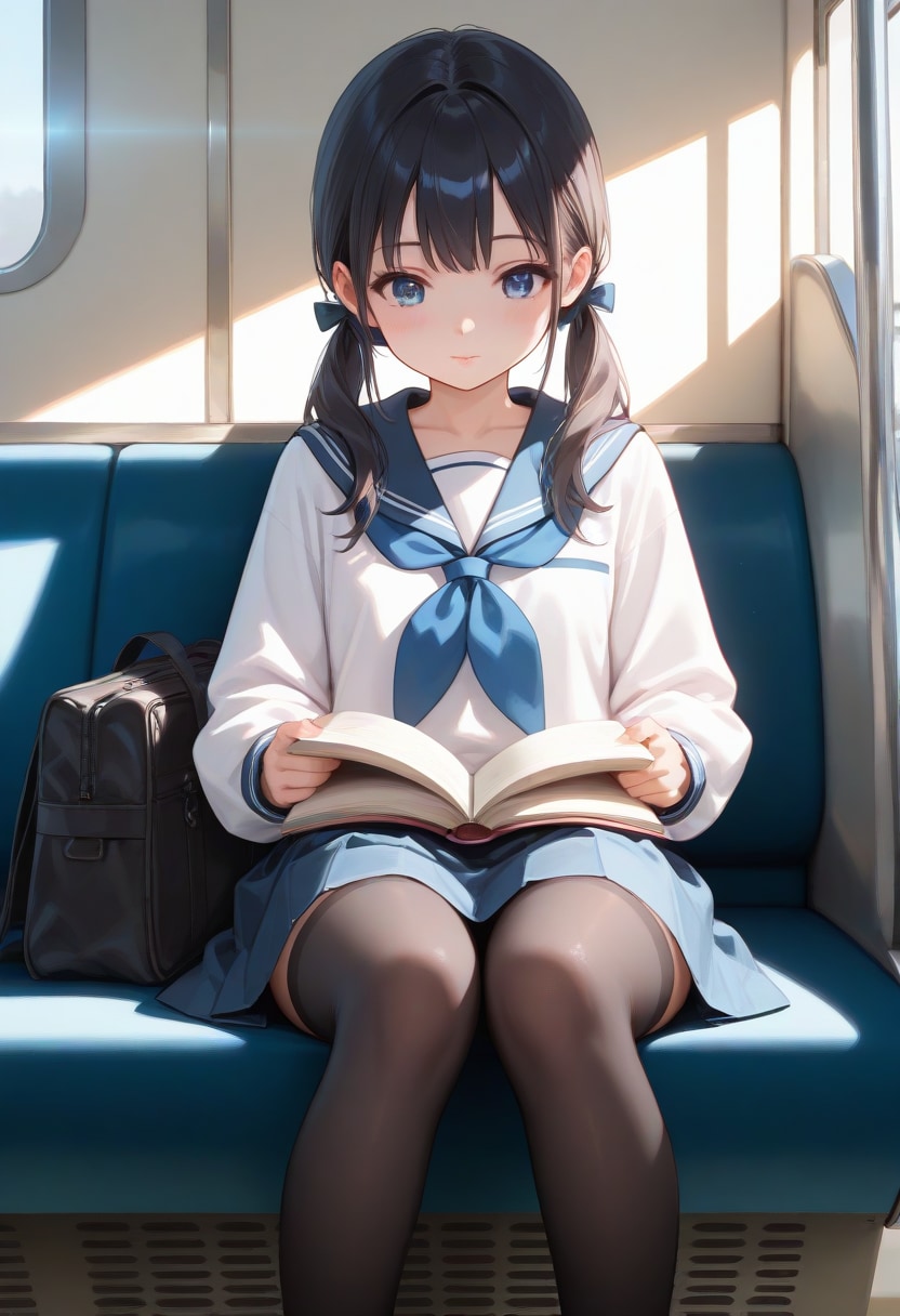 正面に座った少女(6)
