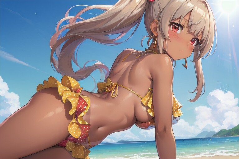 海辺にて