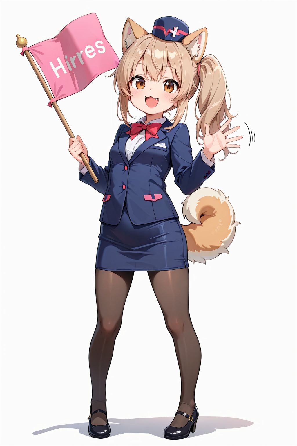 ケモミミ添乗員とＧＷロボ in 大阪城 with ケモミミツアーズフラッグ